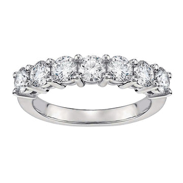 1.00 CT Classic Shared Prong Round Diamond Wedding Band in White Gold